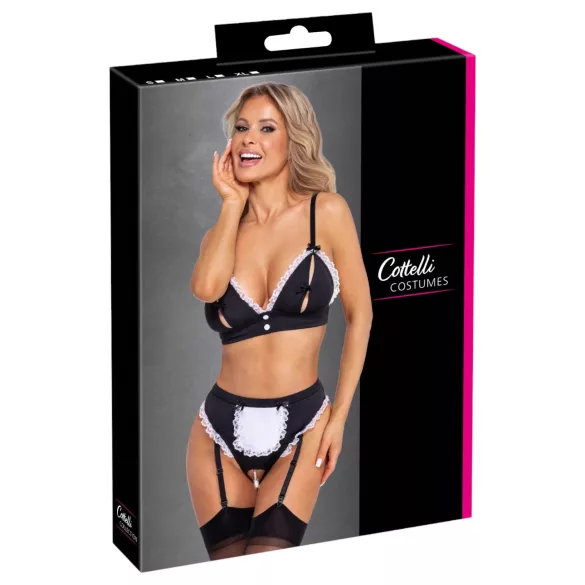 Cottelli - Dienstmädchen-Set (schwarz) - M