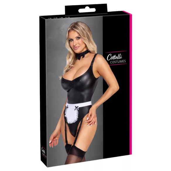 Cottelli - Dienstmädchen-Body mit Schürze (schwarz)