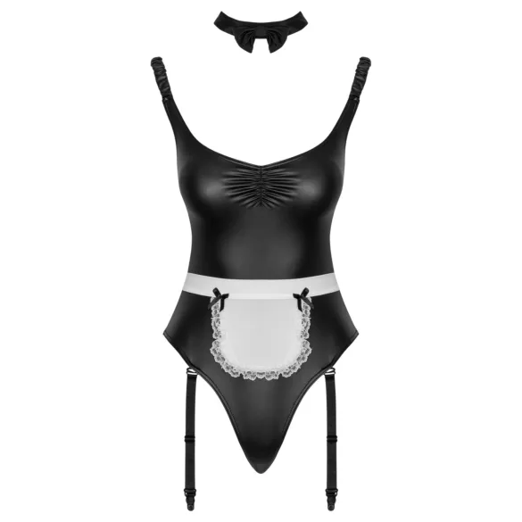 Cottelli - Dienstmädchen-Body mit Schürze (schwarz)