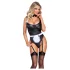 Cottelli - Dienstmädchen-Body mit Schürze (schwarz) - M