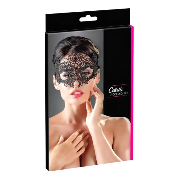 Cottelli - Stickerei, spitzenartige Maske (schwarz)