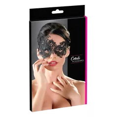 Cottelli - Bestickte, asymmetrische Maske (schwarz)