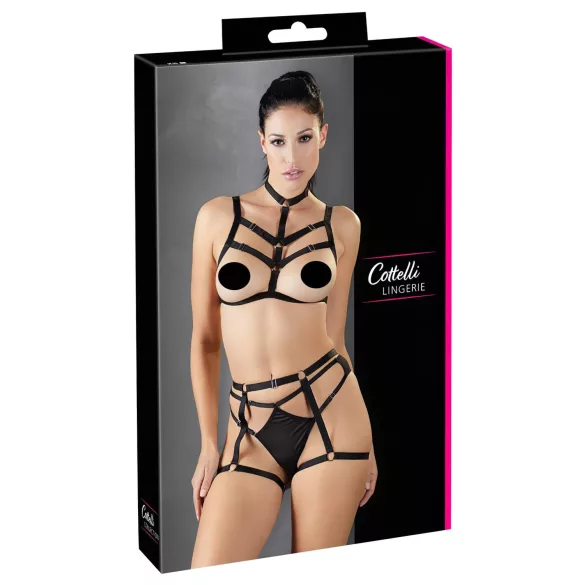 Cottelli - verführerisches Trio Dessous-Set - Schwarz (S-L)