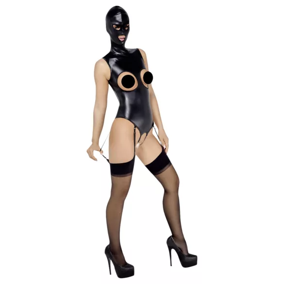 Bad Kitty - Offener Body & Sauggesicht (Schwarz) - XXL