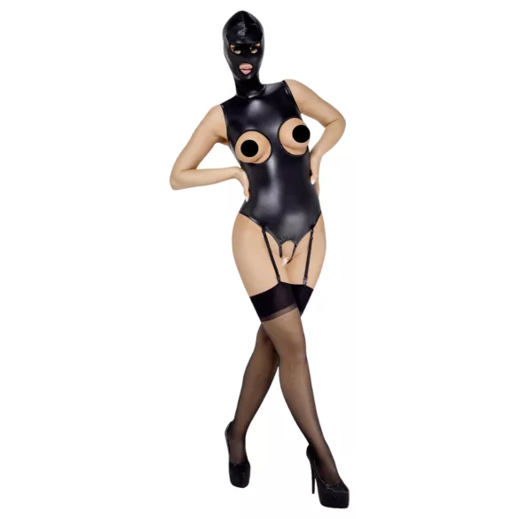 Bad Kitty - Offener Body & Sauggesicht (Schwarz) - XXL