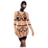 Bad Kitty - Körpergeschirr Set und Maske (schwarz) - M