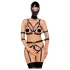 Bad Kitty - Körpergeschirr Set und Maske (schwarz) - M