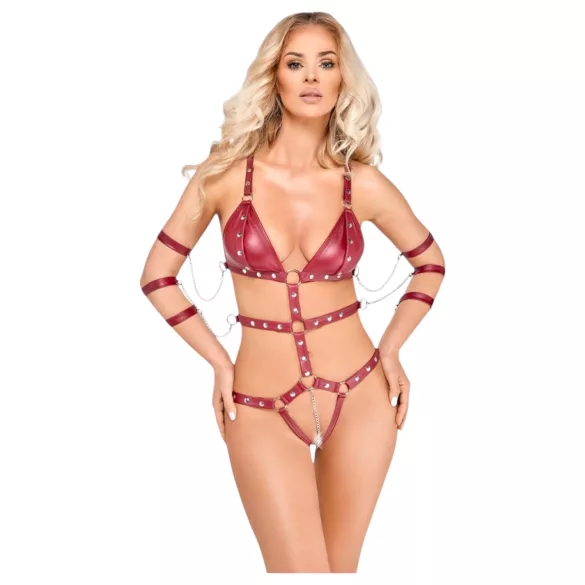Bad Kitty - Genietter Bondage-Body (rot) - L