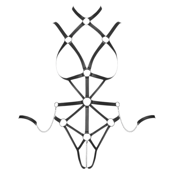 Bad Kitty - Body-Harness mit Trägern (schwarz) - XL