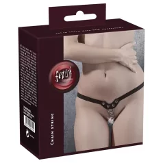 Fetisch - genietetes, geketteltes, schwarzes Tanga (S-L)
