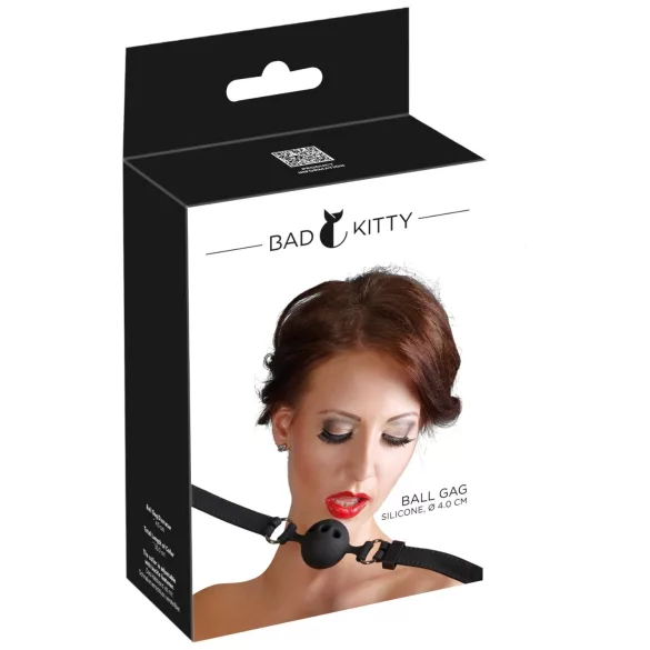 Bad Kitty - Silikon Mundknebel mittel (schwarz)