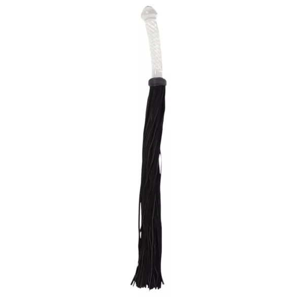 Bad Kitty - Peitsche aus Glas mit Dildo (transparent-schwarz)