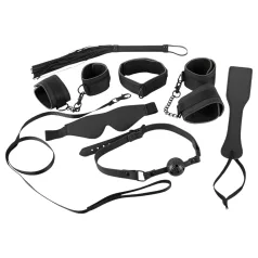   Bad Kitty - Kunstleder Bondage Set mit Klettverschluss (8-teilig) - Schwarz