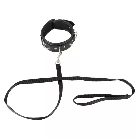 Vegan Fetish - Nietenhalsband und Leine (schwarz)