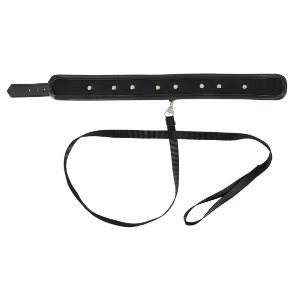 Vegan Fetish - Nietenhalsband und Leine (schwarz)