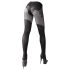 Cottelli - gemusterte, offene Strumpfhose (schwarz) - 3/M
