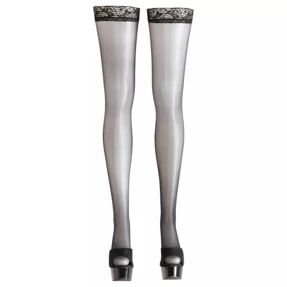 Cottelli - Schwarze Halterlose - mit Streifen - 4/L