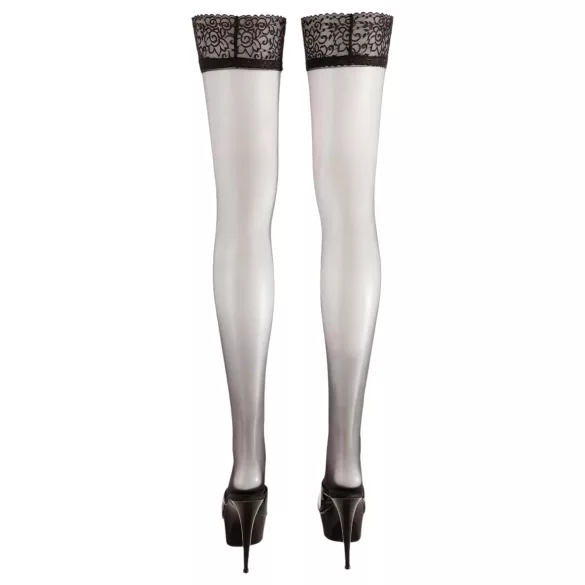Cottelli - Satinierte Halterlose Strümpfe (Schwarz) - 3/M-L