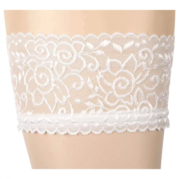Cottelli - Satin Halterlose Strümpfe (weiß) - 2/M
