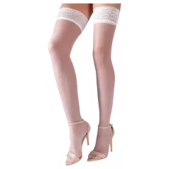 Cottelli - Satin Halterlose Strümpfe (weiß) - 3/M-L