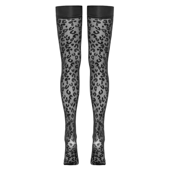 Cottelli Legwear - Leopardenmuster Strümpfe (schwarz) - 4