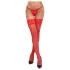 Cottelli - Spitze Strümpfe mit Blumenmuster (rot) - 3/M-L