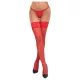 Cottelli - Spitze Strümpfe mit Blumenmuster (rot) - 5/XL