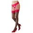 Cottelli - Strapsstrümpfe rot Spitze (schwarz) - 5