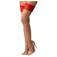 Obsessive Cupide Desir - Rote Spitzen-Overknee-Strümpfe