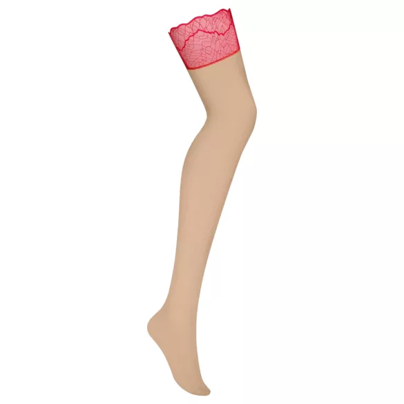 Obsessive Cupide Desir - Rote Spitzen-Overknee-Strümpfe