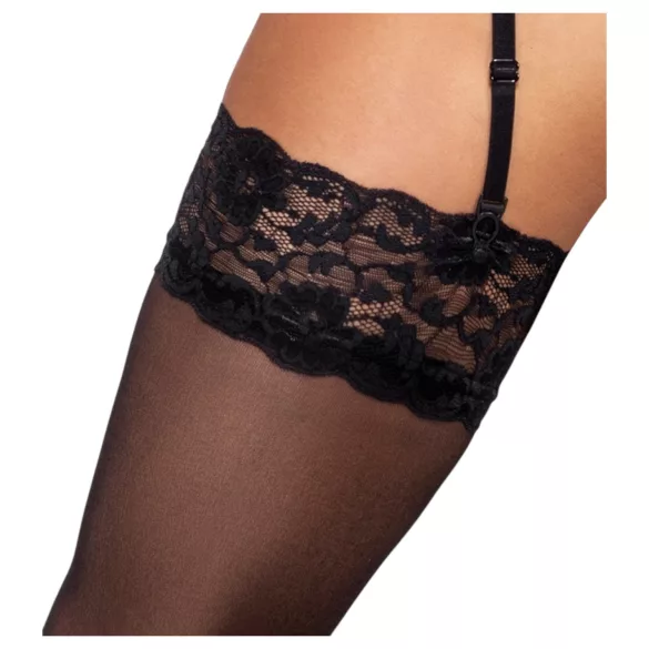 Cottelli - Seidige Halterlose Strümpfe (Schwarz) - L