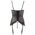 Cottelli - Spitzenrüschen-Strapshemd (schwarz) - 80C/L