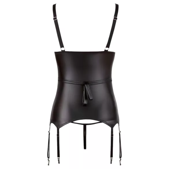 Cottelli Bondage - Glänzendes Hebe-Top mit Fesseln (Schwarz) - XL