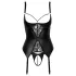 Abierta Fina - Push-up-BH mit Strumpfhalter (schwarz)