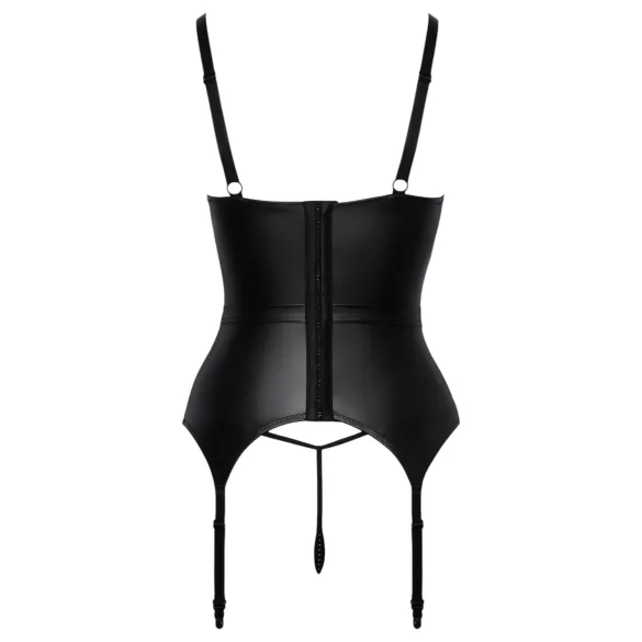 Abierta Fina - Push-up-BH mit Strumpfhalter (schwarz)