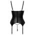 Abierta Fina - Push-up-BH mit Strumpfhalter (schwarz)