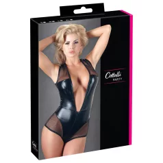 Cottelli - Glänzender Netz-Body (schwarz)