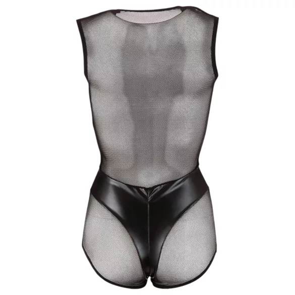 Cottelli - Glänzender Netz-Body (schwarz) - L