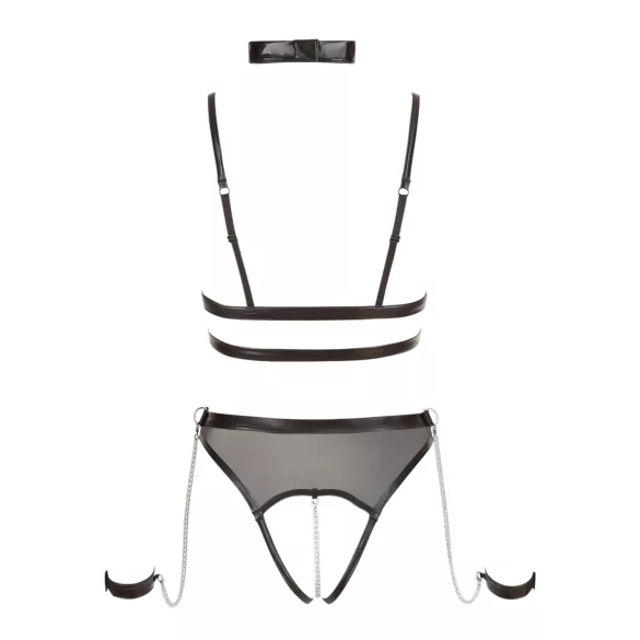 Cottelli Bondage - Strappy Open-Body mit Ketten (Schwarz) - L