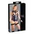 Cottelli Bondage - Glänzender Offener Body & Handfesseln (Schwarz) - XL