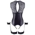 Cottelli Bondage - Glänzender Offener Body & Handfesseln (Schwarz) - XL