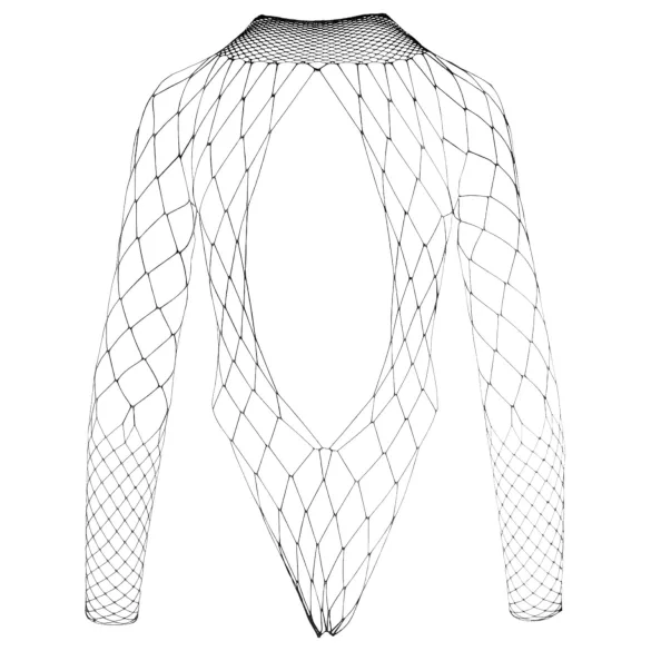 NO:XQSE - langärmliger, schwarzer Netz-Body aus Mesh (S-L)