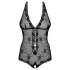 Obsessive Fiorenta - Perlen, offen, Spitzenbody (schwarz)