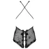 Obsessive Fiorenta - Perlen, offen, Spitzenbody (schwarz) - L/XL
