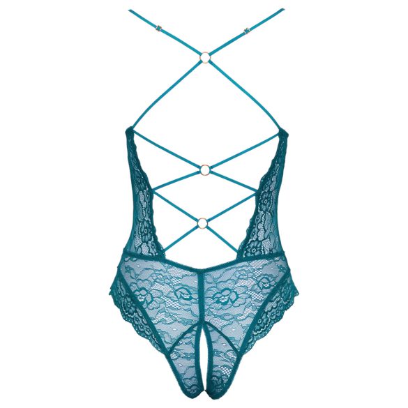 Cottelli - Grüner, schnürbarer, offener Spitzenbody - XL