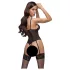 Cottelli - Strumpfhalter, Spitzen-Body mit offenem Design (schwarz)