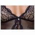 Cottelli - Strumpfhalter, Spitzen-Body mit offenem Design (schwarz)