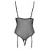 Cottelli - Strumpfhalter, Spitzen-Body mit offenem Design (schwarz)