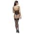 Cottelli - Strumpfhalter, Spitzen-Body mit offenem Design (schwarz) - M