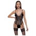 Cottelli - Strumpfhalter, Spitzen-Body mit offenem Design (schwarz) - XL